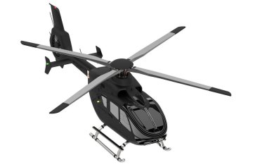 Modern helikopter beyaz arkaplanda izole edildi