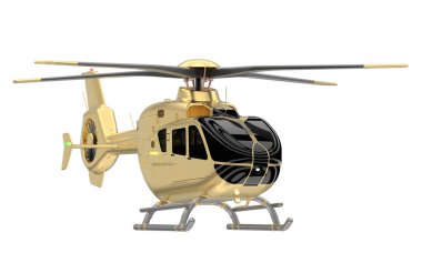 Modern helikopter beyaz arkaplanda izole edildi