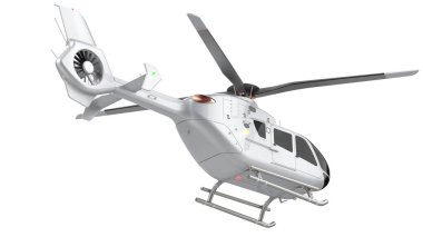 Modern helikopter beyaz arkaplanda izole edildi