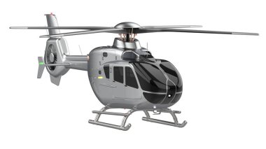 Modern helikopter beyaz arkaplanda izole edildi