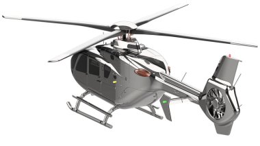 Modern helikopter beyaz arkaplanda izole edildi