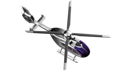 Modern helikopter beyaz arkaplanda izole edildi