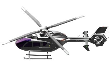 Modern helikopter beyaz arkaplanda izole edildi