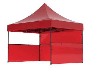 Olay kabini gri arka planda izole edildi. 3d görüntüleme - illüstrasyon