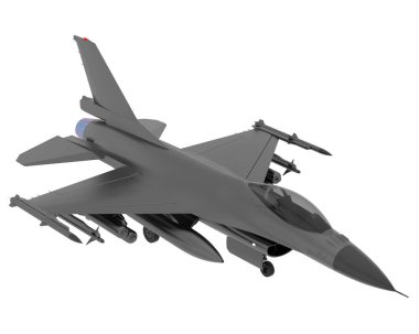 Savaş uçağı beyaz arka planda izole edildi. 3d görüntüleme - illüstrasyon