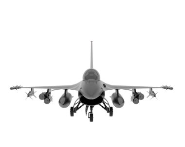 Savaş uçağı beyaz arka planda izole edildi. 3d görüntüleme - illüstrasyon