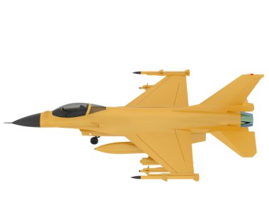 Savaş uçağı beyaz arka planda izole edildi. 3d görüntüleme - illüstrasyon