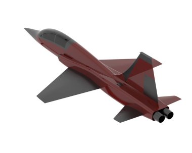 Savaş uçağı beyaz arka planda izole edildi. 3d görüntüleme - illüstrasyon