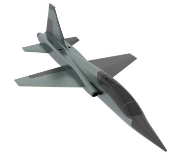 Savaş uçağı beyaz arka planda izole edildi. 3d görüntüleme - illüstrasyon