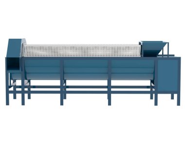 Endüstriyel balık makinesi beyaz arka planda izole edilmiş. 3d görüntüleme - illüstrasyon 