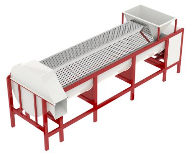 Endüstriyel balık makinesi beyaz arka planda izole edilmiş. 3d görüntüleme - illüstrasyon 