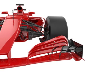 Formula arabası beyaz arka planda izole edilmiş. 3d görüntüleme - illüstrasyon