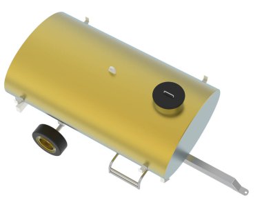 Yakıt tankı tekerlekleri arka planda izole. 3d oluşturma