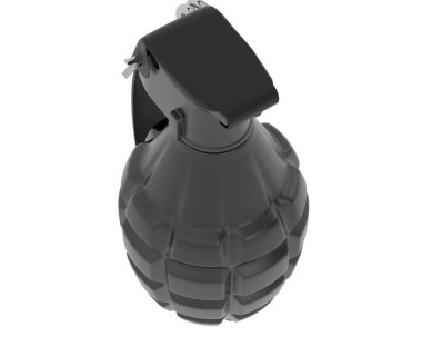 beyaz zemin üzerine el bombası
