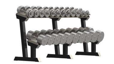 Ağır demir halterli spor masası, spor aletleri.