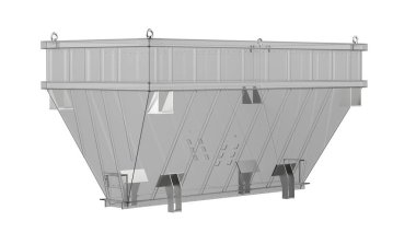 Endüstriyel huni arka planda izole edilmiş. Büyük yayınlar ya da baskılar için ideal. 3d görüntüleme - illüstrasyon 