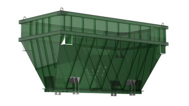 Endüstriyel huni arka planda izole edilmiş. Büyük yayınlar ya da baskılar için ideal. 3d görüntüleme - illüstrasyon 