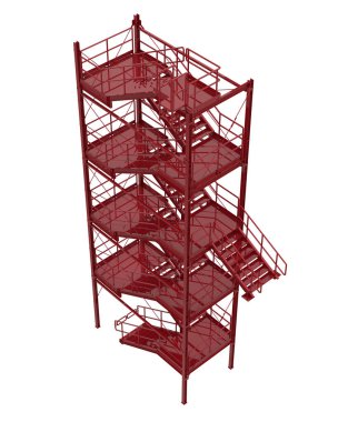 Arka planda izole edilmiş merdivenler, resimlendirilmiş 3D