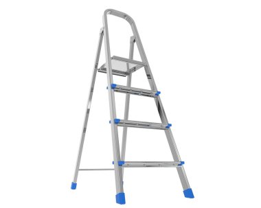 Beyaz arka planda izole edilmiş kişisel merdiven. 3d görüntüleme - illüstrasyon 