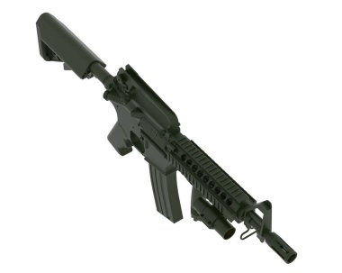 Makineli tüfek, silah, 3D resimleme