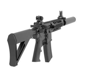 Makineli tüfek, silah, 3D resimleme