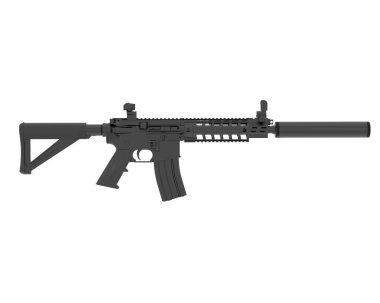 Makineli tüfek, silah, 3D resimleme