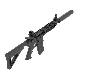 Makineli tüfek, silah, 3D resimleme