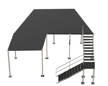 Sanayi platformu beyaz arka planda izole edilmiş. 3d görüntüleme - illüstrasyon