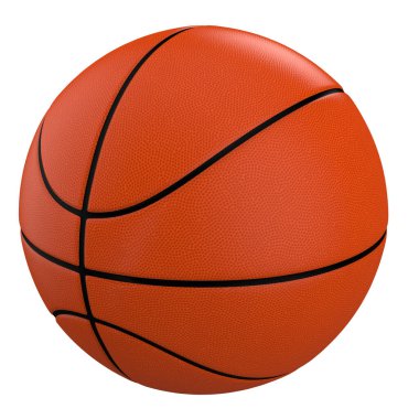 Basketbol topu arka planda izole. 3D görüntüleme - illüstrasyon