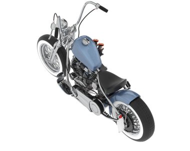 Motosiklet görüntüsü beyaz arka planda izole edildi