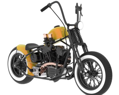 Motosiklet görüntüsü beyaz arka planda izole edildi