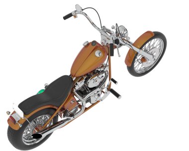 Motosiklet görüntüsü beyaz arka planda izole edildi