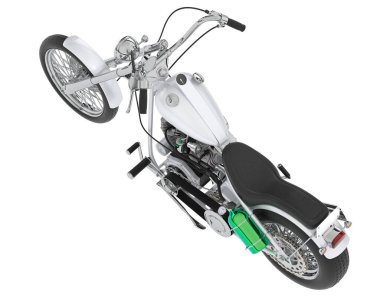 Motosiklet görüntüsü beyaz arka planda izole edildi
