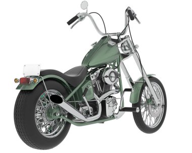 Motosiklet görüntüsü beyaz arka planda izole edildi