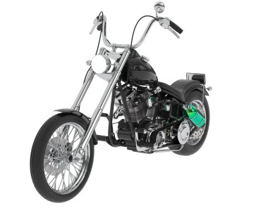 Motosiklet görüntüsü beyaz arka planda izole edildi