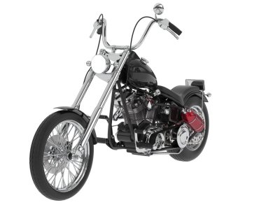 Motosiklet görüntüsü beyaz arka planda izole edildi