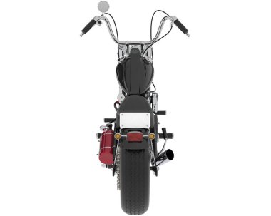 Motosiklet görüntüsü beyaz arka planda izole edildi