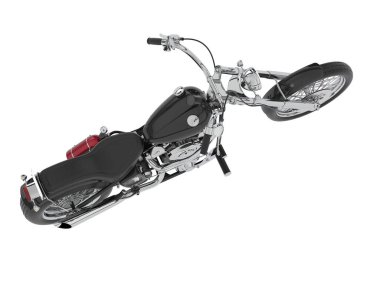 Motosiklet görüntüsü beyaz arka planda izole edildi