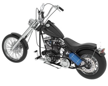 Motosiklet görüntüsü beyaz arka planda izole edildi