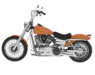 Motosiklet görüntüsü beyaz arka planda izole edildi