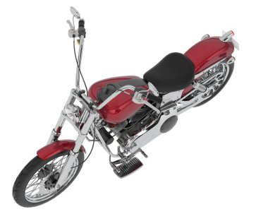 Motosiklet görüntüsü beyaz arka planda izole edildi