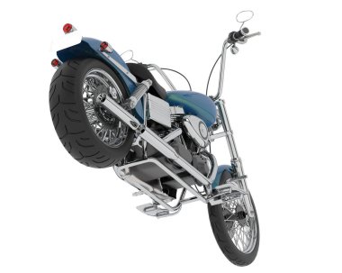 Motosiklet görüntüsü beyaz arka planda izole edildi