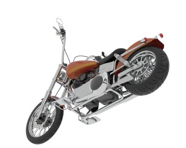 Motosiklet görüntüsü beyaz arka planda izole edildi