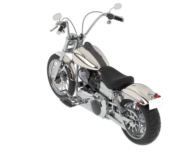 Motosiklet görüntüsü beyaz arka planda izole edildi