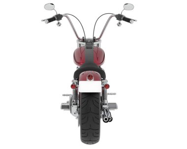 Motosiklet görüntüsü beyaz arka planda izole edildi
