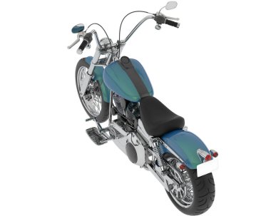 Motosiklet görüntüsü beyaz arka planda izole edildi