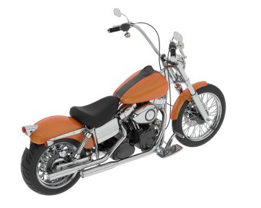 Motosiklet görüntüsü beyaz arka planda izole edildi