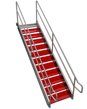 Arka planda izole edilmiş merdivenler, resimlendirilmiş 3D