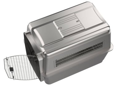 Beyaz arka planda izole edilmiş evcil hayvan kafesi