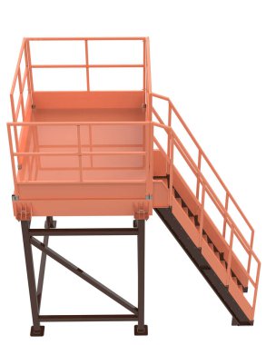 Arka planda sanayi platformu izole edilmiş. 3d görüntüleme - illüstrasyon